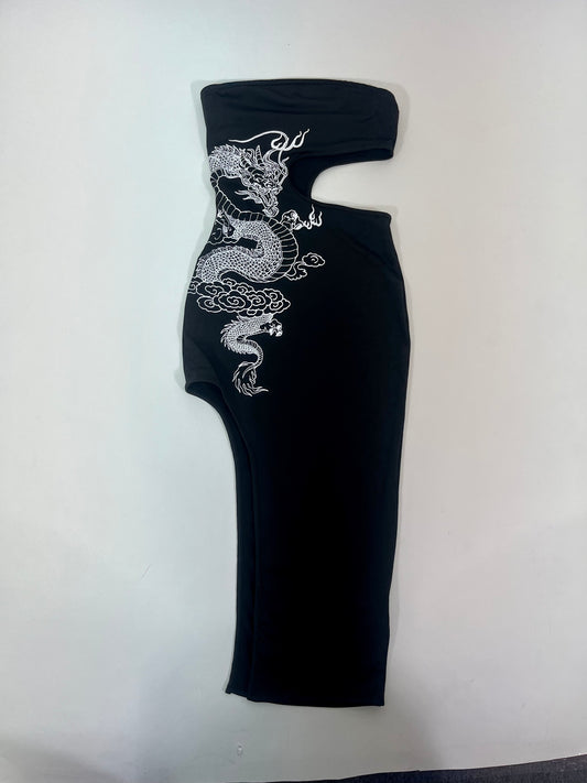 dragon cut-out tube dress