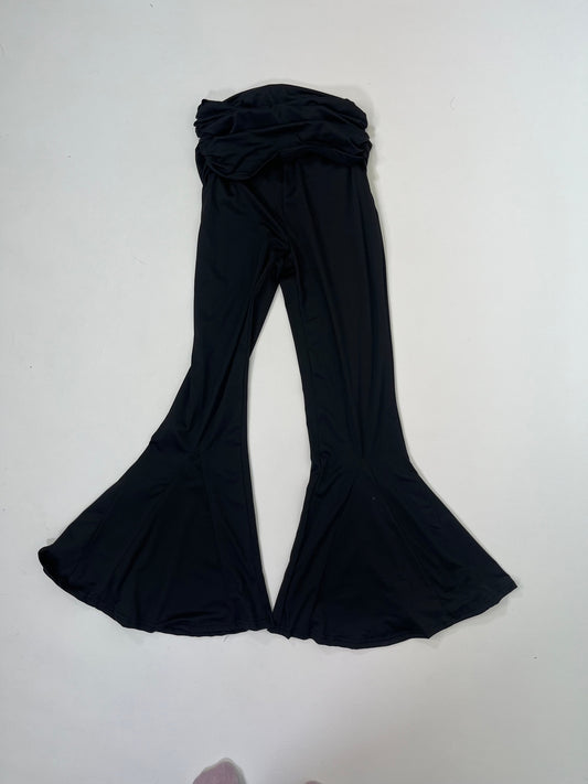 folded belt flare leggings