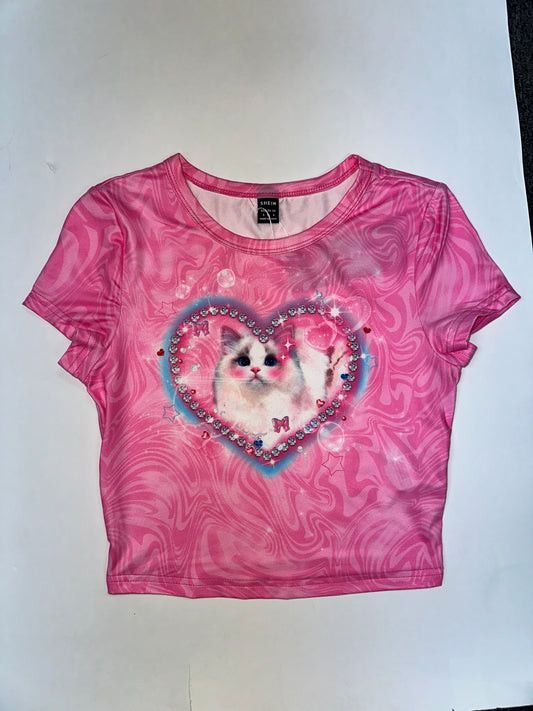 cat pink mini top