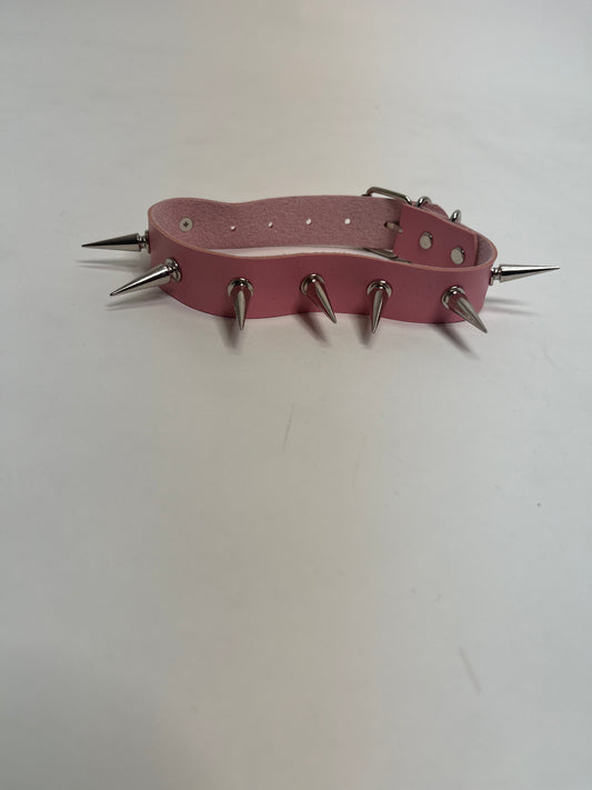 pink studded choker